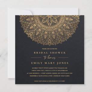 BLACK GULD CLASSIC ORNATE MANDALA MÖHIPPA INBJUDNINGAR
