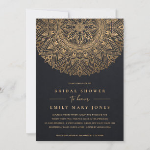BLACK GULD CLASSIC ORNATE MANDALA MÖHIPPA INBJUDNINGAR