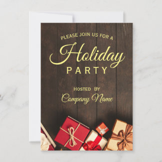 Black Guld Classy Corporate Julfest Invita Inbjudningar