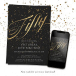 Black Guld Confetti 50:e Födelsedagsfesten Inbjudningar<br><div class="desc">Black Guld Confetti 50:e Födelsedagsfest inbjudan. Vi presenterar vår fantastiska nya design, där modern elegans möter högtidliga allyr. Med sin fängslande kombination av faux foil accents in radiant guld and sleek black, är denna inbjudan ett steg för en oförglömlig milstolpe firande. Utformningen förbättras av vismisk konfirmeringsinformation som ger en uppspelande...</div>