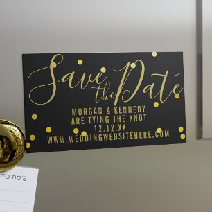 Black Guld Confetti Magnetic Spara datum magneter