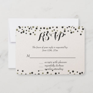 Black Guld Confetti OSA Kort