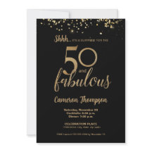 Black Guld Confetti Surprise 50 och fantastiska