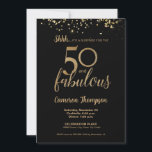Black Guld Confetti Surprise 50 och fantastiska Inbjudningar<br><div class="desc">Vi presenterar vår "50 och Fabulous 50:e födelsedag Guld confetti på svart inbjudningsmall" - ett lyxfritt val för att fira denna milstolpe tillfälle i stil. Den här inbjudningsmallen har en fantastisk guld-konfekti-design mot en elegant svart bakgrund, som utesluter sofistikering och elegans. Anpassa inbjudan med honungens namn- och party-information för en...</div>