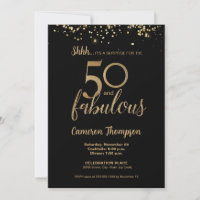 Black Guld Confetti Surprise 50 och fantastiska