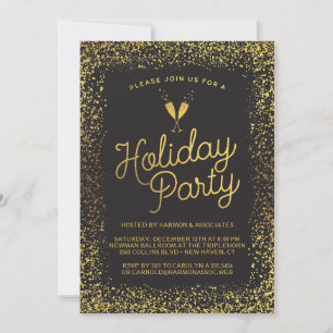 Black & Guld Corporate Julfest Inbjudningar
