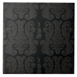 Black guld Damask Classy Royal Stil Tile Kakelplatta