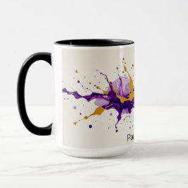 Bläck & Guld Dans Abstrakt Modern Kaffe Mugg
