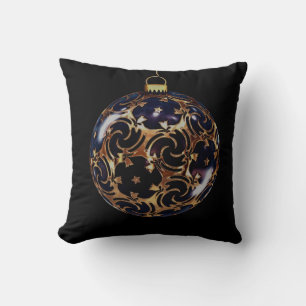 Black Guld Decorative Glitter Boll God jul Kudde