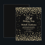 Black Guld Diamond Glitter Kvinnors 21:a födelseda Kort<br><div class="desc">Elegant svart med guld diamant glitter 21:a födelsedag för kvinnor. Den svarta bakgrunden färg är anpassade när du användor verktyg. Kontakta oss om du behöver hjälp med anpassning eller om du vill begära matchande produkter.</div>