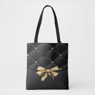 Black & Guld Diamond Tote Tygkasse