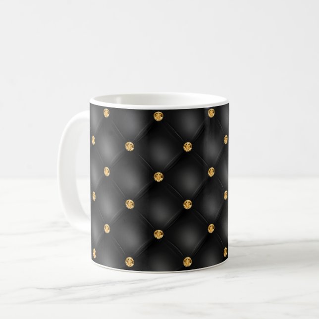 Black Guld Diamond Tuftad kaffe Mugg (Framsida vänster)