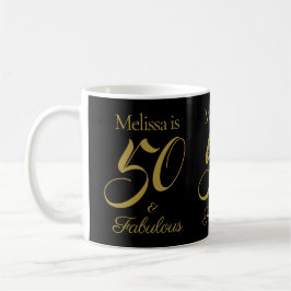 Black Guld Elegant 50 & Fabulous 50:e födelsedagen Kaffemugg