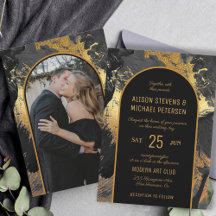 Black guld elegant abstrakt PHOTO bröllop