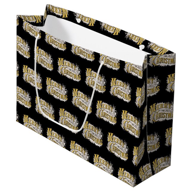 Black Guld Elegant God jul Rustic Vintage (Framsidan Vinklad)