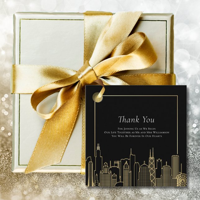 Black Guld Elegant Las Vegas Destination Wedding Gåvor Etiketter (Skapare uppladdad)