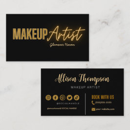 Black Guld Elegant Makeup Artist Affärskorts Visitkort