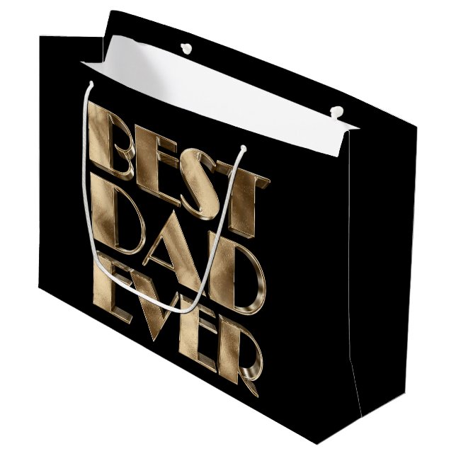 Black Guld Elegant Typography Best Pappa någonsin (Framsidan Vinklad)