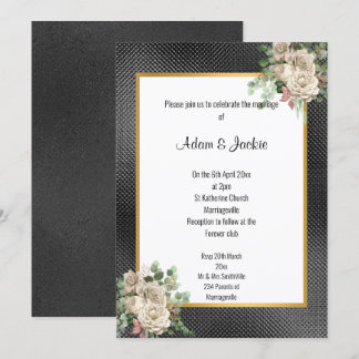 BLACK GULD EMBOSSED RO EUCALYPTUS BRÖLLOP 2 INBJUDNINGAR