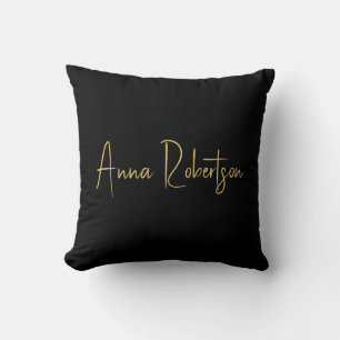 Black Guld Färg Professionell Trendig Calligraphy Kudde