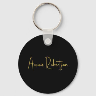 Black Guld Färg Professionell Trendig Calligraphy Nyckelring