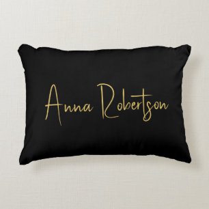 Black Guld Färg Professionell Trendig Calligraphy Prydnadskudde