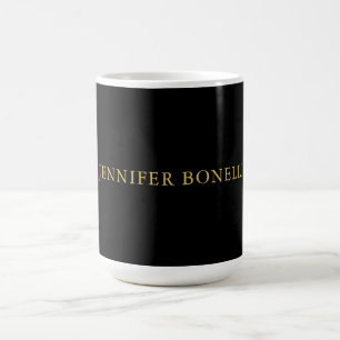 Black Guld Färg Professionell Trendig Modern Plain Kaffemugg