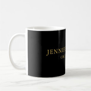 Black Guld Färg Professionell Trendig Modern Plain Kaffemugg
