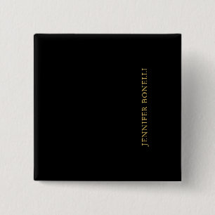 Black Guld Färg Professionell Trendig Modern Plain Knapp