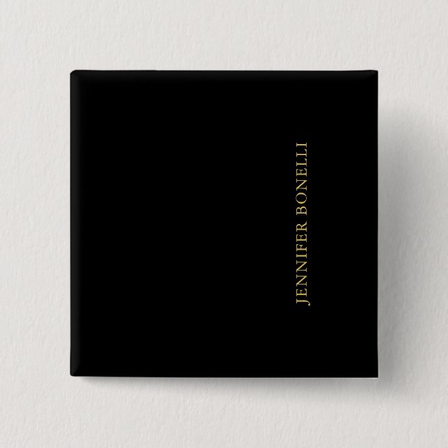 Black Guld Färg Professionell Trendig Modern Plain Knapp (Framsida)