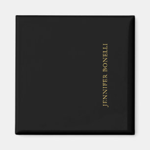 Black Guld Färg Professionell Trendig Modern Plain Magnet