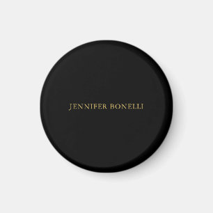Black Guld Färg Professionell Trendig Modern Plain Magnet