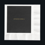 Black Guld Färg Professionell Trendig Modern Plain Pappersservett<br><div class="desc">Vanliga,  minimalistiska,  moderna utformningar. De är enkla,  moderna och attraktiva.</div>