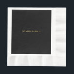 Black Guld Färg Professionell Trendig Modern Plain Pappersservett<br><div class="desc">Vanliga,  minimalistiska,  moderna utformningar. De är enkla,  moderna och attraktiva.</div>