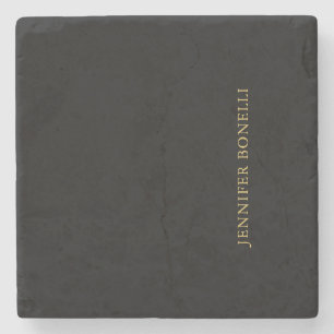 Black Guld Färg Professionell Trendig Modern Plain Stenunderlägg