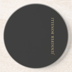 Black Guld Färg Professionell Trendig Modern Plain Underlägg