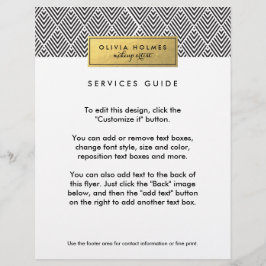 Black & Guld Faux Foil Chevron Mönster Reklamblad