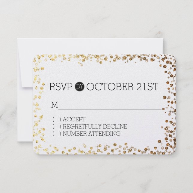Black Guld Faux Glitter Bokeh OSA (Framsida)