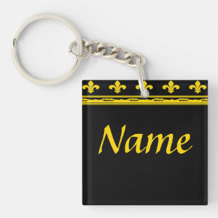 Black & Guld Fleur De Lis Brev & Numbers