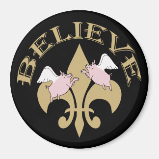 Black Guld Fleur de Lis Flies Grisar Magnet