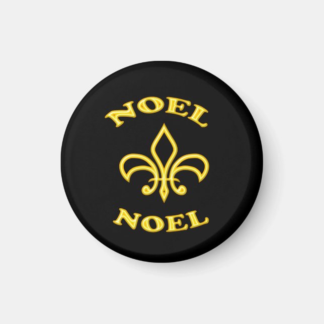 Black Guld Fleur de Lis Magnet (Framsidan)