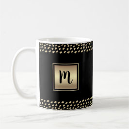Black guld foil fet monogramskript med modern lyx kaffemugg