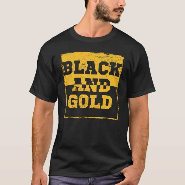 Black Guld Game Day Group Shirt for High School Fo T (Framsida)