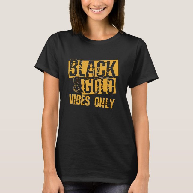 Black Guld Game Day Group Shirt for High School Fo T (Framsida)
