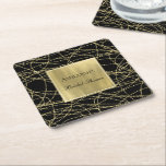 Black Guld Glam Abstrakt Möhippa Underlägg Papper Kvadrat<br><div class="desc">Black Guld Glam Abstrakt Möhippa Birthday</div>