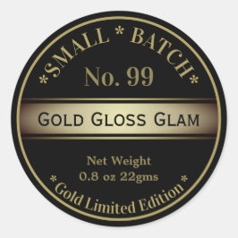 Black Guld Glam Gloss Lip Balm Beauty Produkt Runt Klistermärke