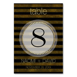 Black Guld Glam Rand Bröllop Bordsnummer Card