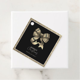 Black Guld Glitted Bow-julen Pappersservett Gåvor Etiketter