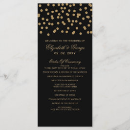 Black Guld Glitter Confetti Elegant bröllop Program