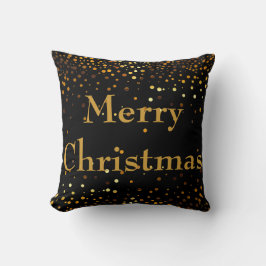 Black Guld Glitter Foil Confetti God jul Kudde